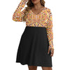 Leopard Fire V-Neck Long Sleeve Dress Large to 5 XL (FWS) 2
