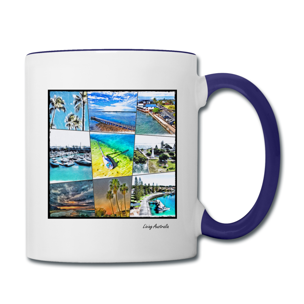 Living Australia Contrast Coffee Mug - white/cobalt blue