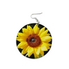 New Sunflower Round Wooden Earrings (FWS) 2