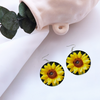 New Sunflower Round Wooden Earrings (FWS) 5