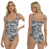 Australian Newspaper Black & White Swimsuit up to 3 XL (FWS)