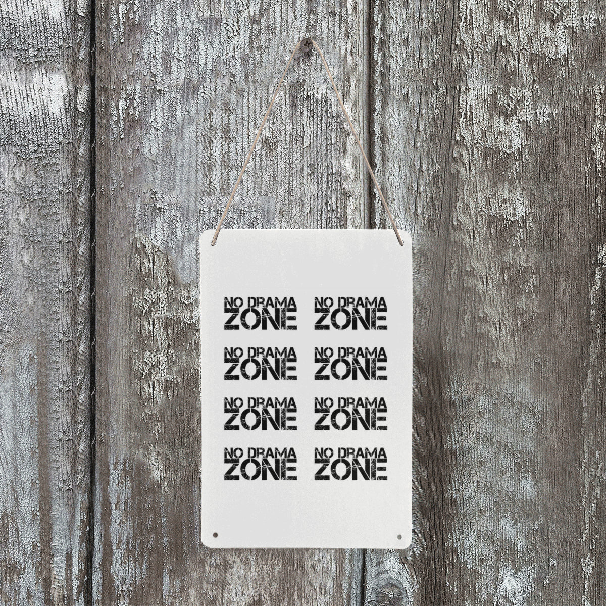 No Drama Zone Decorative Metal Print 8" x 12" 2