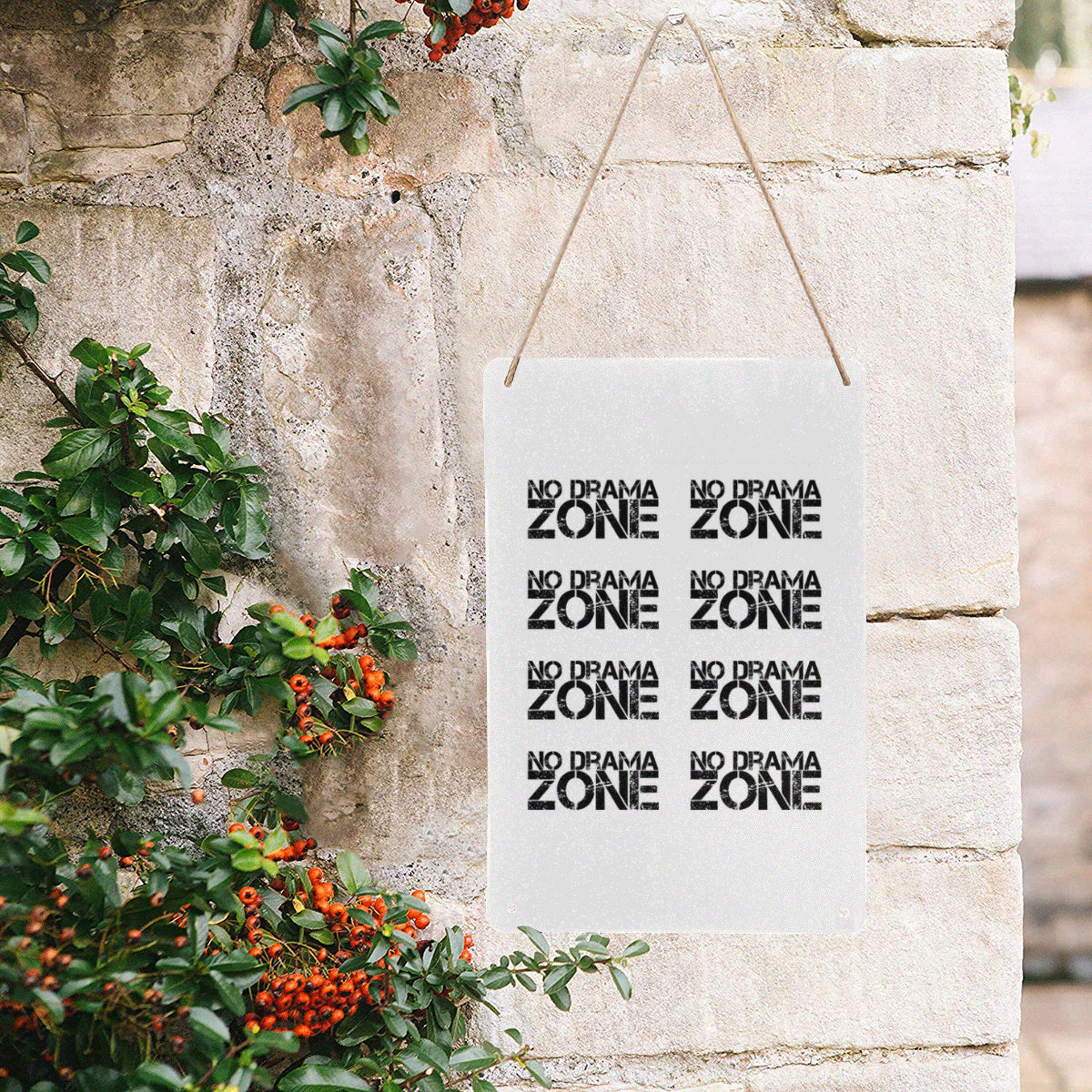 No Drama Zone Decorative Metal Print 8" x 12" 3