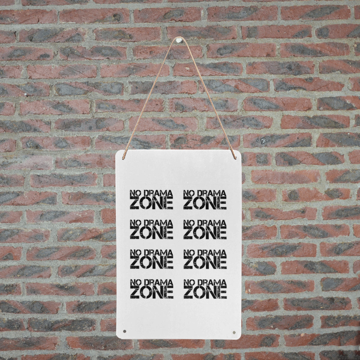 No Drama Zone Decorative Metal Print 8" x 12" 4