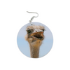 Ostrich Round Wooden Earrings (FWS) 2