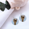 Ostrich Round Wooden Earrings (FWS) 5