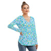 Paisley 2 Women's Long Sleeve Tie Neck Top up to 4 XL 2