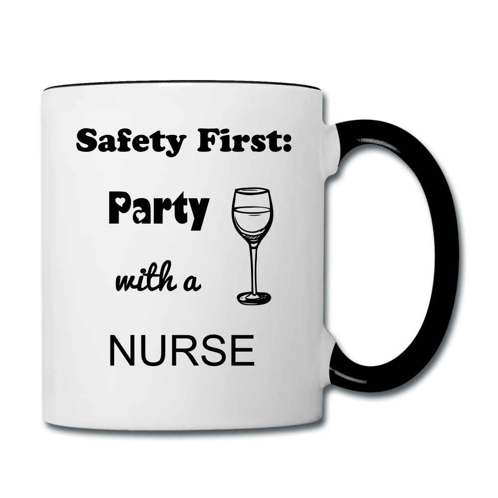 Party with a Nurse Contrast Coffee Mug - white/black