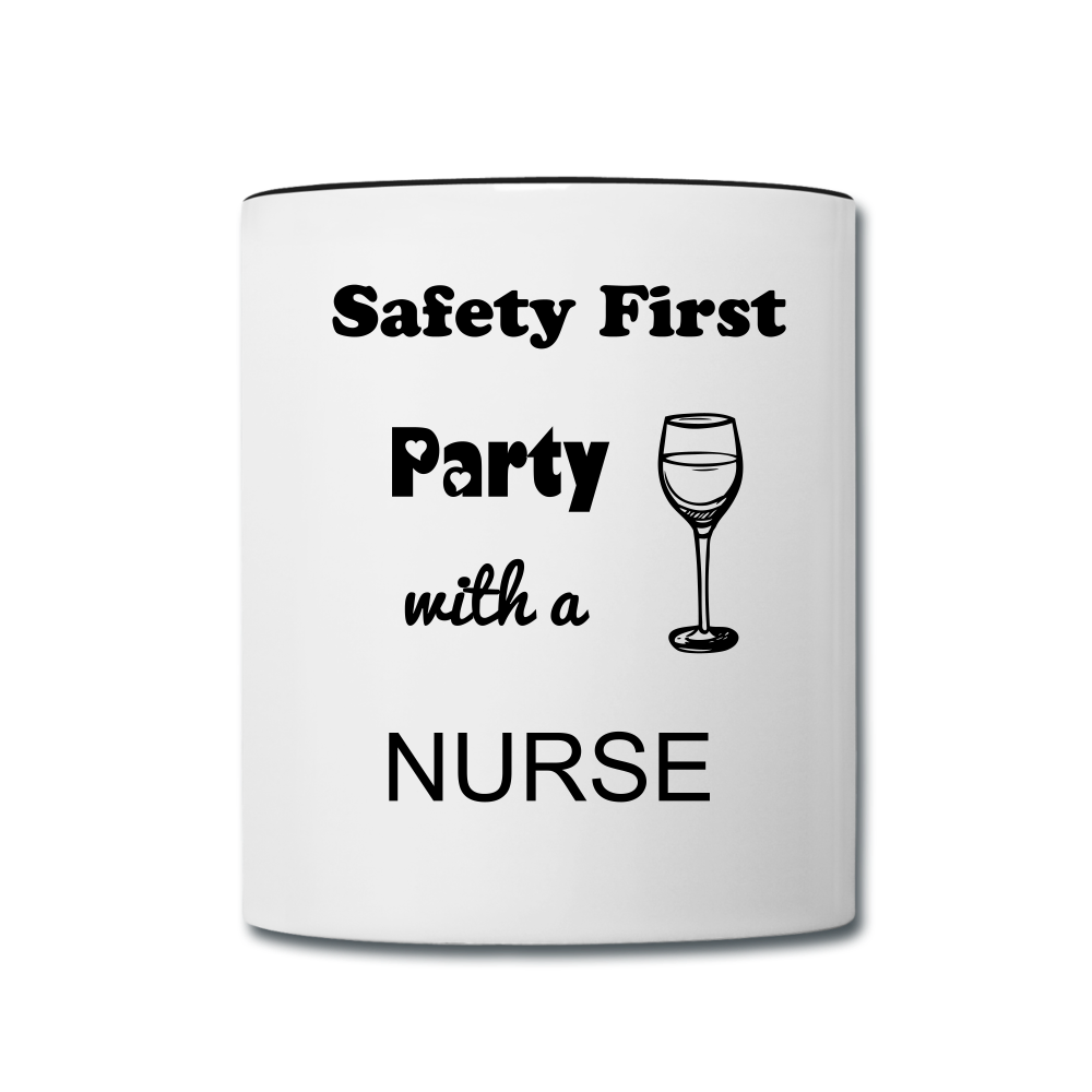 Party with a Nurse Contrast Coffee Mug - white/black 2