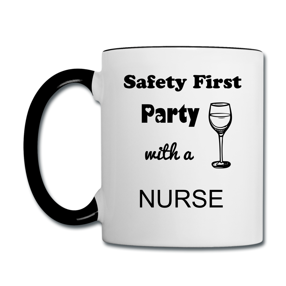 Party with a Nurse Contrast Coffee Mug - white/black 3