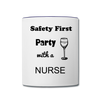 Party with a Nurse Contrast Coffee Mug - white/cobalt blue 2