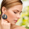 Pelican Round Wooden Earrings (FWS) 3