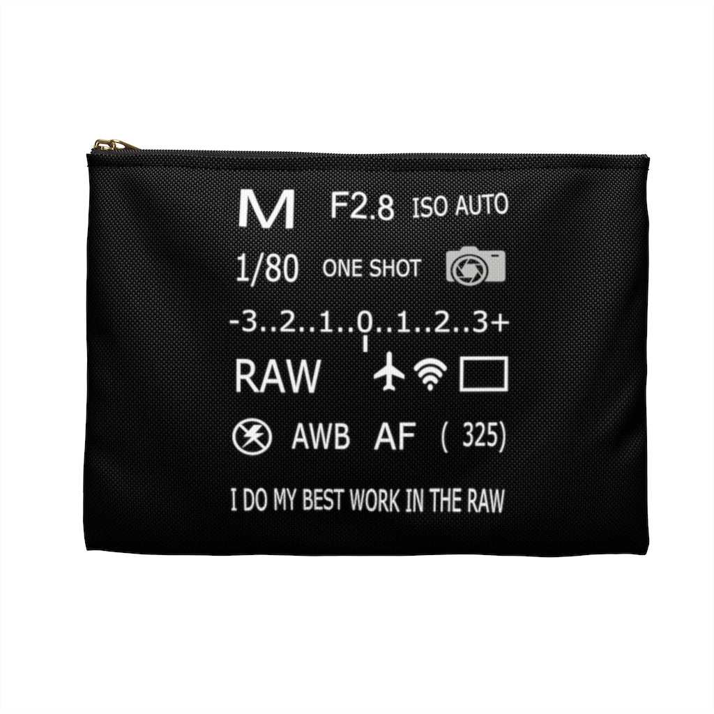 Photographer Raw Black Zippered Accessory Bag (FWS) Made in the USA 1