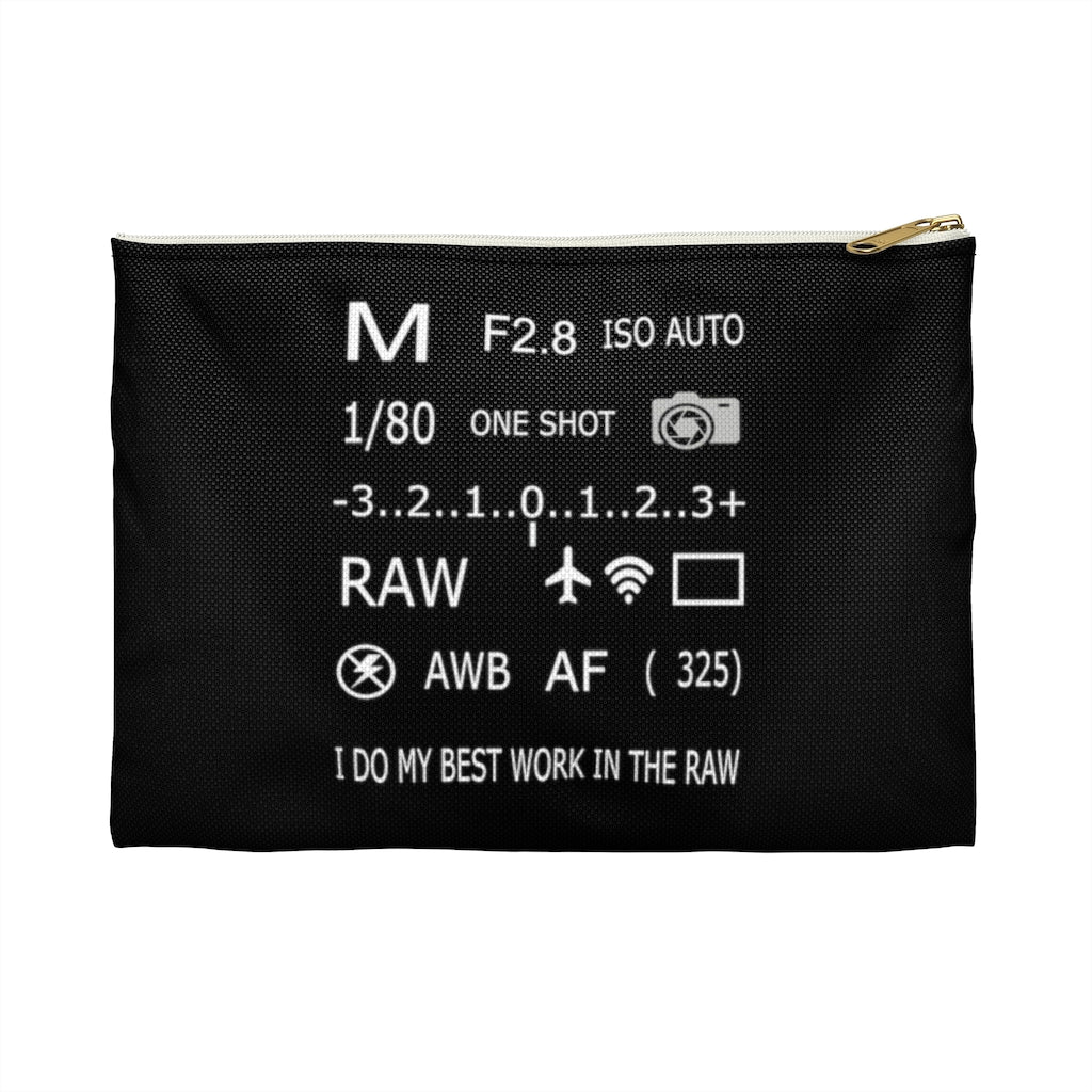 Photographer Raw Black Zippered Accessory Bag (FWS) Made in the USA 4