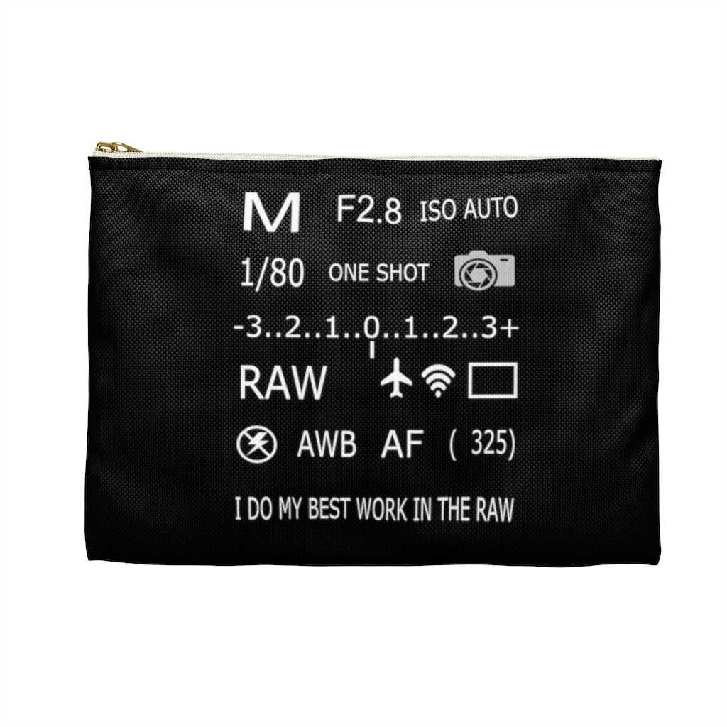 Photographer Raw Black Zippered Accessory Bag (FWS) Made in the USA 5