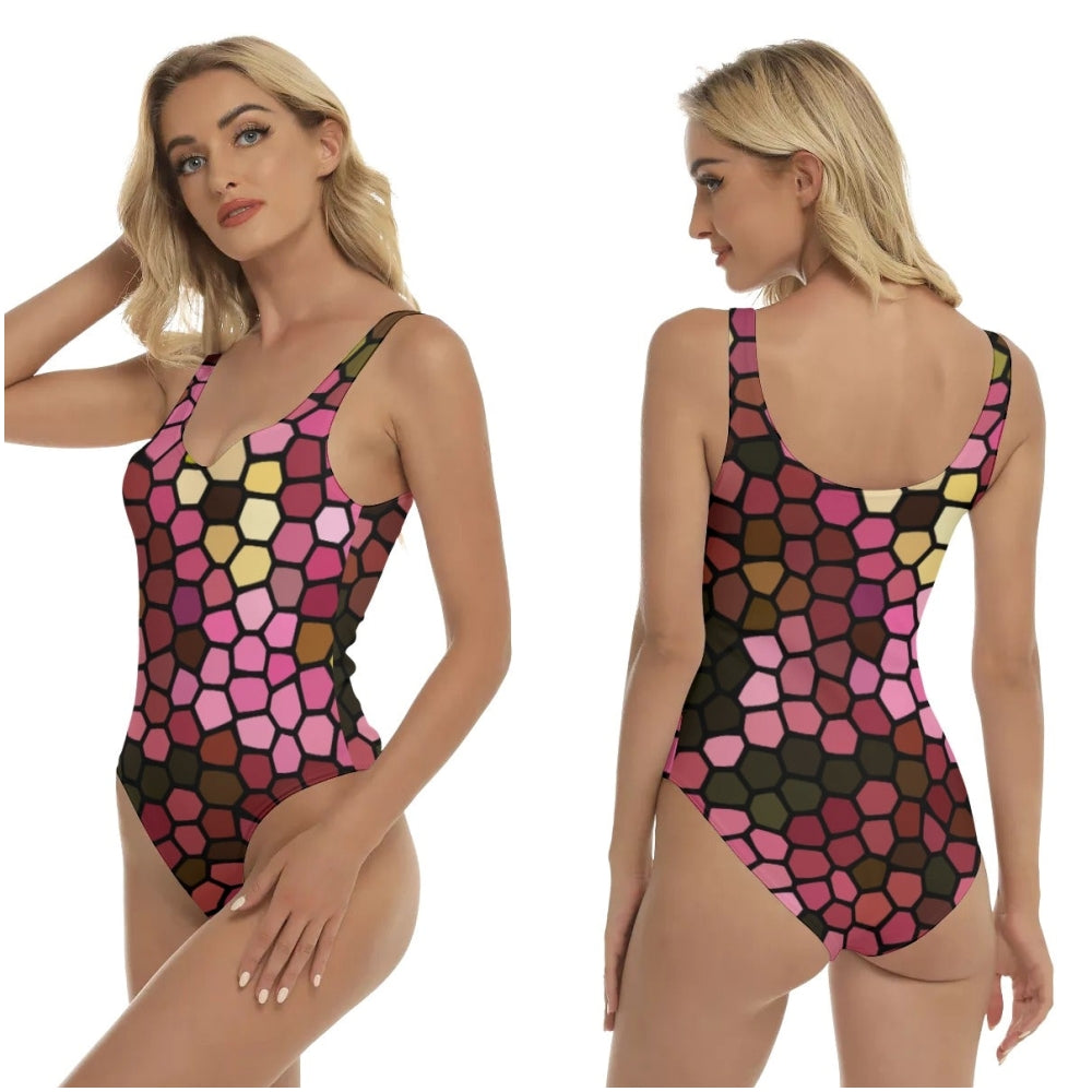 Pink Stained Glass Swimsuit up to 3 XL (FWS)