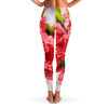 Pink Cherry Blossoms Mesh Panel Side Pockets Leggings (FWS) 3