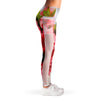 Pink Cherry Blossoms Mesh Panel Side Pockets Leggings (FWS) 9