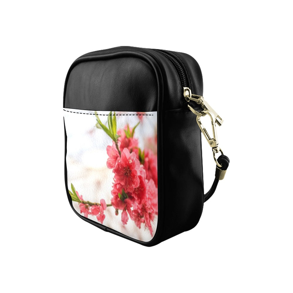 Pink Cherry Blossoms Shoulder Sling Bag 1