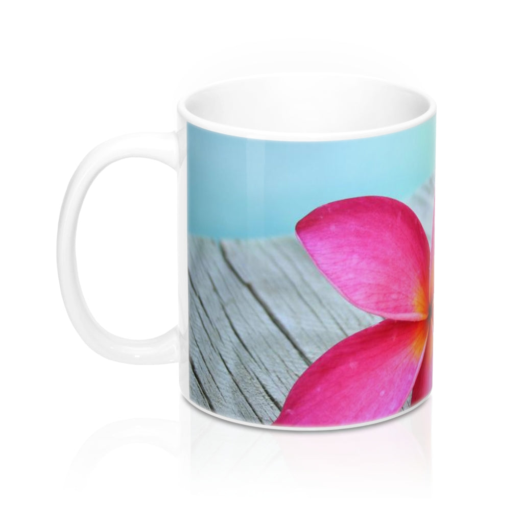 Pink Frangipani Mug 11oz (Microwave & Dishwasher Safe) 2