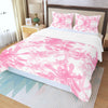 Pink Leaves Three Piece Bed Cover Set 3