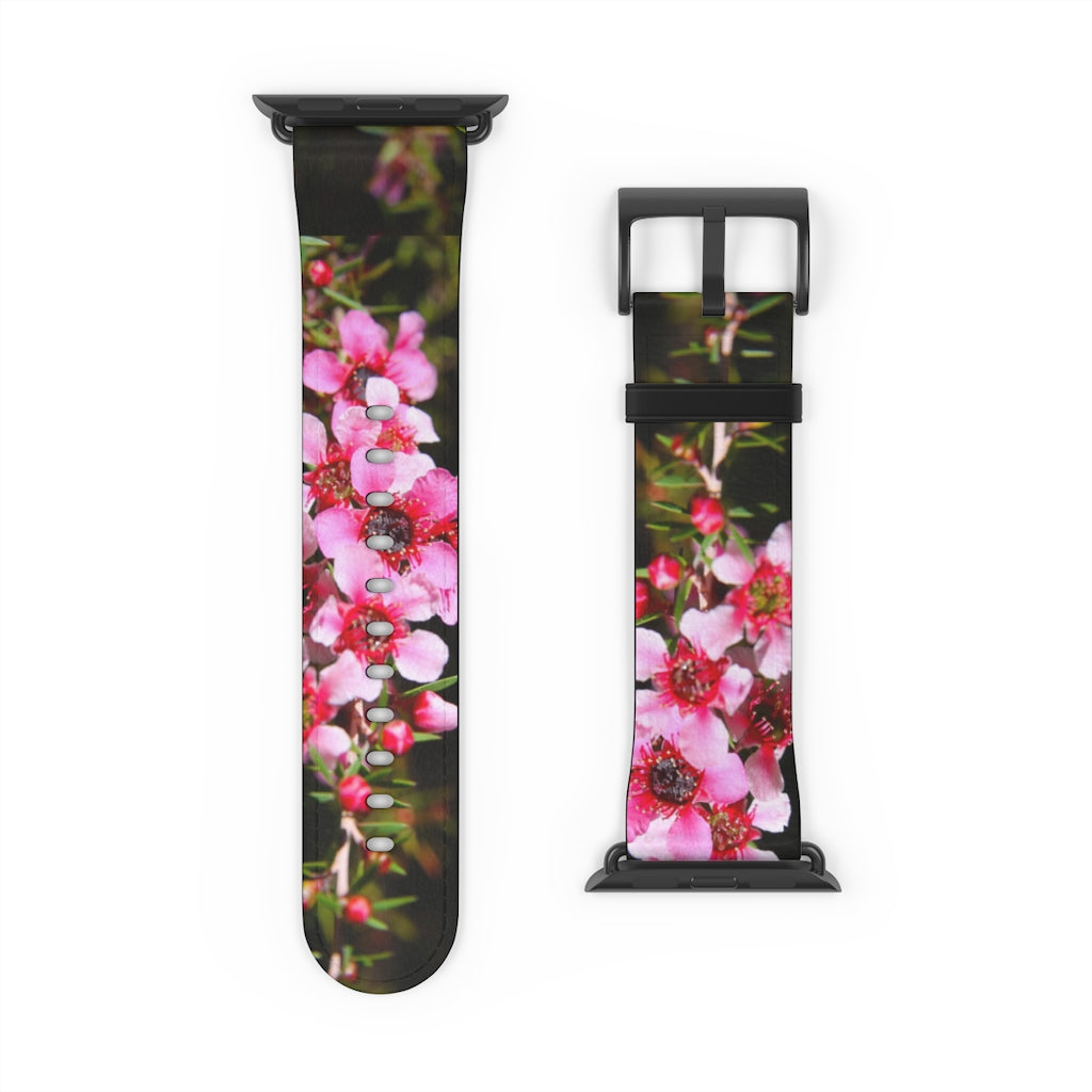Pink Manuka Apple iWatch Strap Vegan Leather (FWS) 1