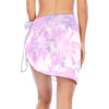 Pink & Purple Leaves Short Chiffon Sarong Wrap up to 5 XL 3