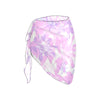 Pink & Purple Leaves Short Chiffon Sarong Wrap up to 5 XL 4