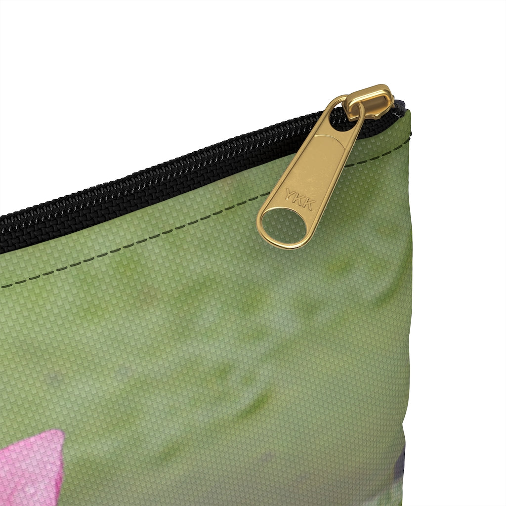 Pink Waterlily Zippered Accessory Bag (FWS) Made in the USA 8