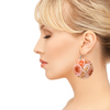 Pinky Roses Round Wooden Earrings (FWS) 1