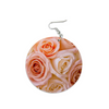Pinky Roses Round Wooden Earrings (FWS) 2