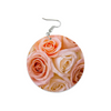 Pinky Roses Round Wooden Earrings (FWS) 3