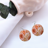 Pinky Roses Round Wooden Earrings (FWS) 5