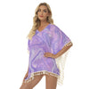 Purple Liquid Square Fringed Shawl up to 2 XL (FWS) 1
