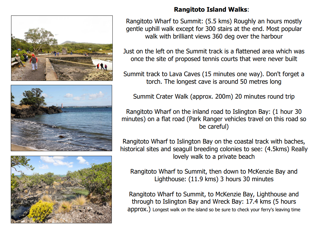 Rangitoto Island A4 Hard Cover Coffee Table Book Inside Page Walks