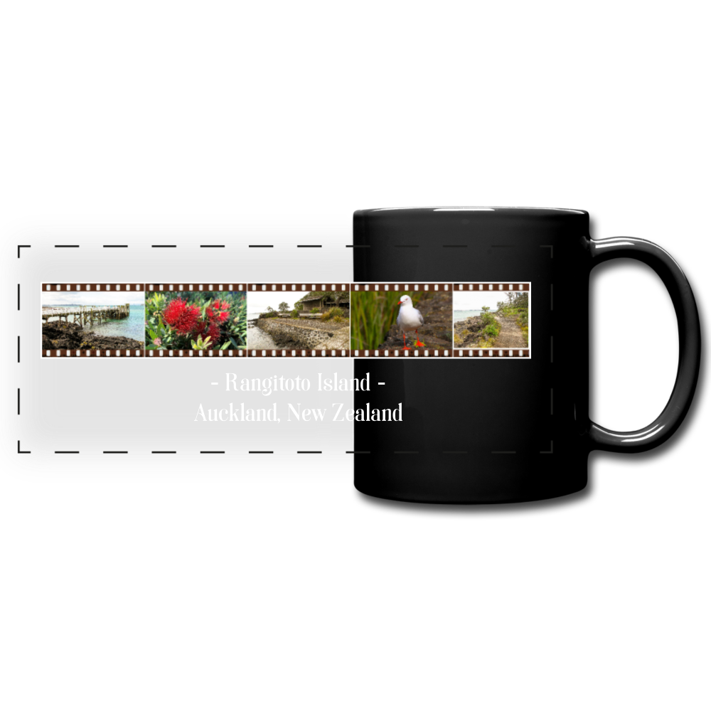 Rangitoto Island Panoramic Mug - black