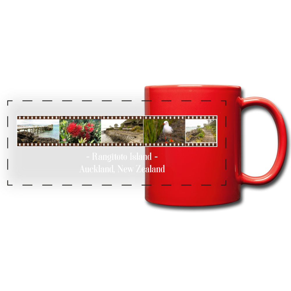 Rangitoto Island Panoramic Mug - red