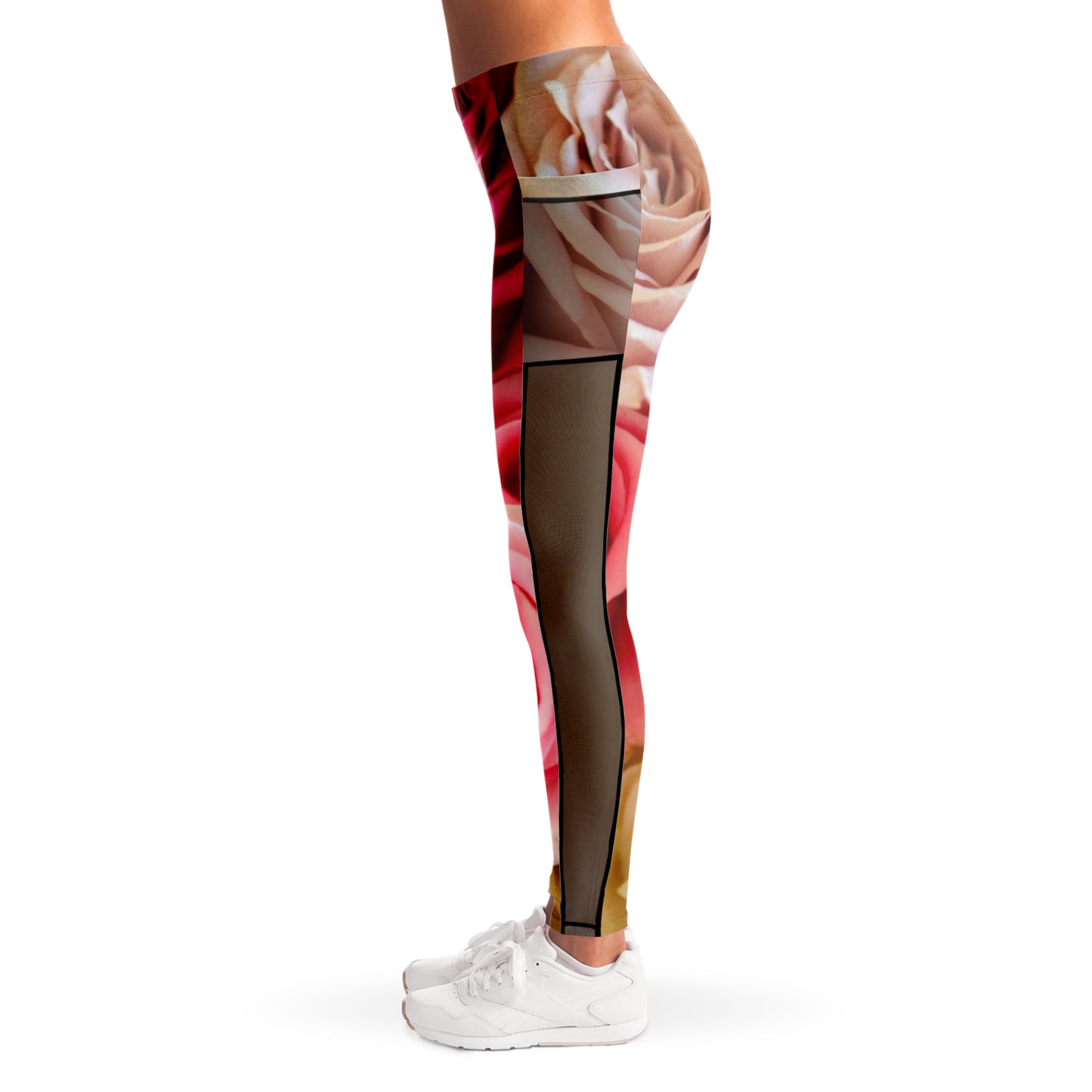 Rose Mesh Panel Side Pockets Leggings (FWS) 8