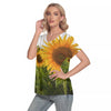 Sunflowers Deep V-Neck Top up to 2 XL (FWS) 3