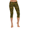 Sunflowers Graphic Black Capri Leggings up to 5 XL 2