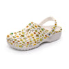 Sunflowers Graphic White Rubber Clogs up to size 12 1