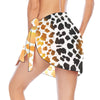 Warm Leopard Short Chiffon Sarong Wrap up to 5 XL 3