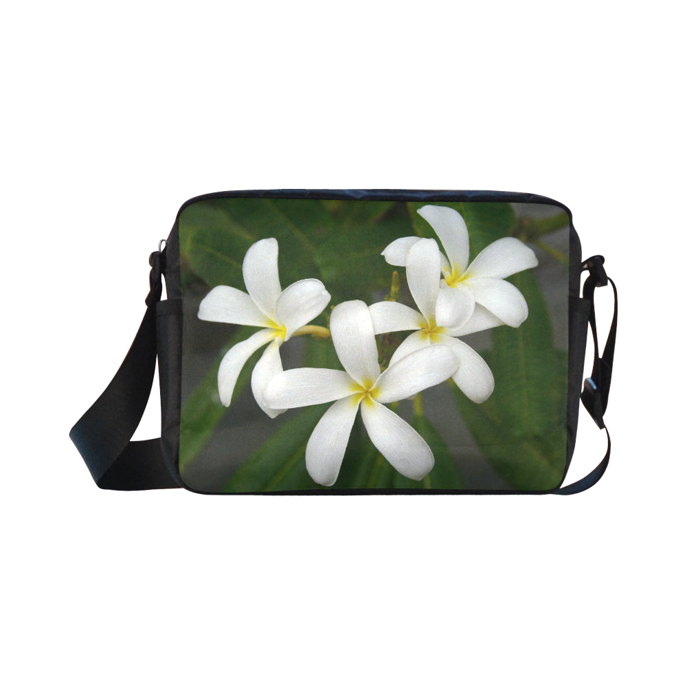 White Frangipanis Cross-Body Shoulder Bag 1