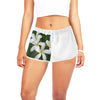 White Frangipanis Drawstring Shorts up to 2 XL 1