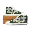 White Frangipanis High Top Women's Shoes up to Size 12 1