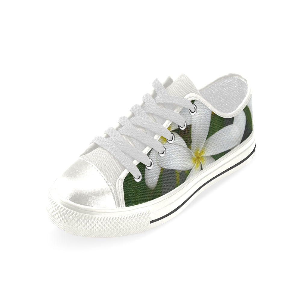 White Frangipanis Low Rise Shoes up to size 12 4