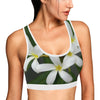White Frangipanis Sports Top up to 3 XL 3