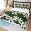 White Frangipanis Three Piece Bed Cover Set 3
