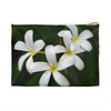 White Frangipanis Zippered Accessory Bag (FWS) Made in the USA 1