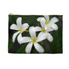 White Frangipanis Zippered Accessory Bag (FWS) Made in the USA 2